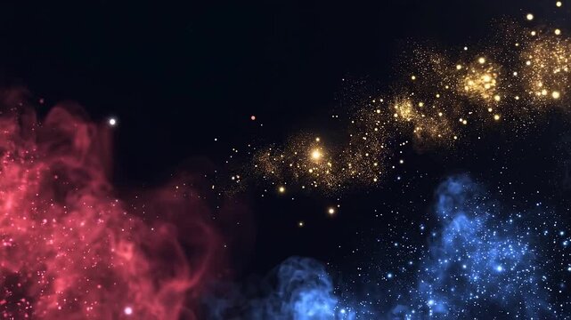 Vibrant Multicolored Painterly Cosmic Galaxy Field Abstract Fractal Space Background