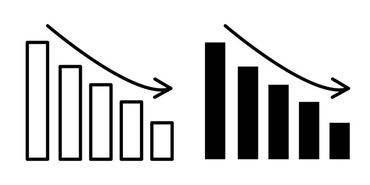 Chat arrow down icon flat outline in black