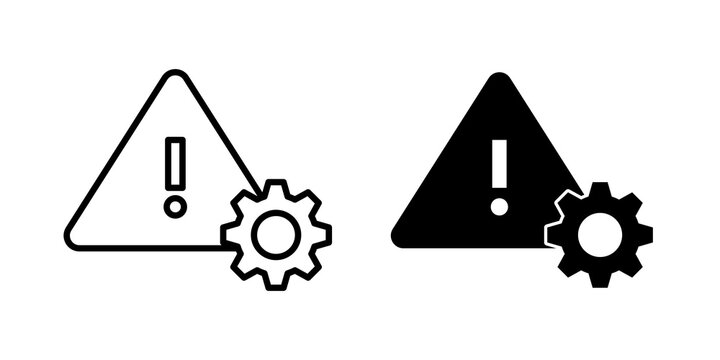 System error icon flat outline in black