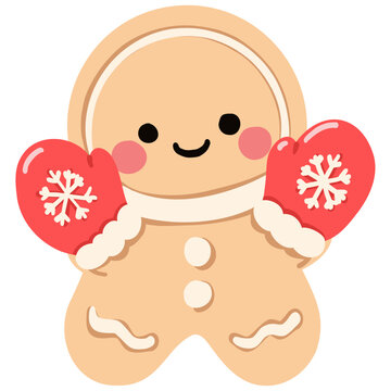 Cute Kawaii Gingerbread Man Illustration
