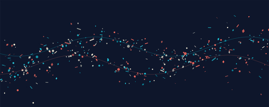 Abstract swirling particles on a dark background during celebration with a sense of movement and joy