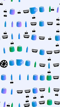 Seamless pattern of food and drink icons