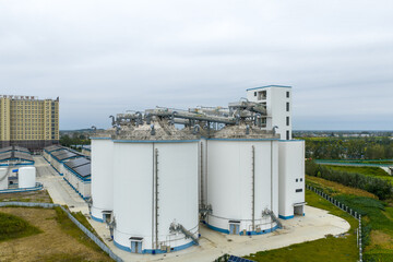 large white cylindrical industrial silos © zhangyang135769