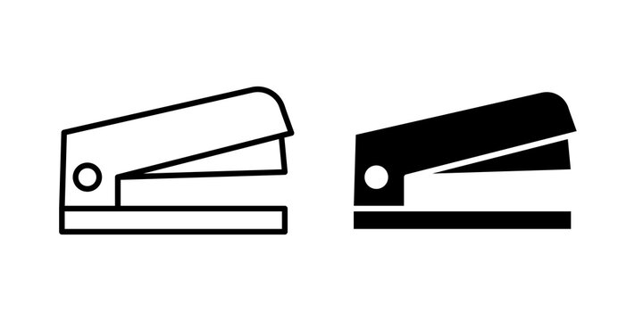 Stapler icon flat outline in black