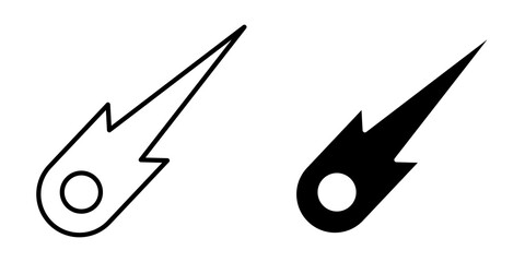 Comet icon flat outline in black © ramsey