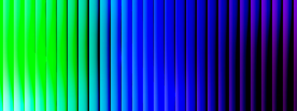  Abstract colourful vertical neon stripes with vibrant cyan green yellow and red gradients, glowing blurred light pattern with dark shadows for modern digital background, wallpaper and graphic design