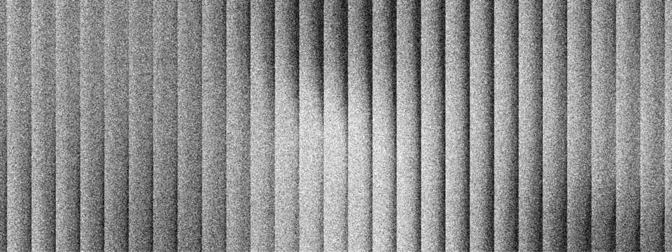 Abstract grayscale vertical ribbed texture with fine corrugated lines and soft metallic shading, monochrome striped surface with subtle grain for minimalist wallpaper, industrial backgrounds and moder