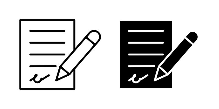 signature file icon flat outline in black