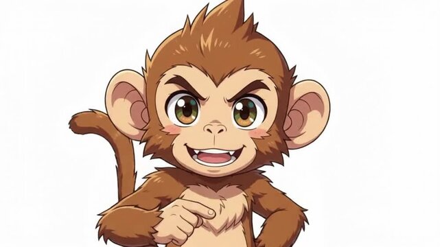 Cartoon monkey character set in various martial arts poses
