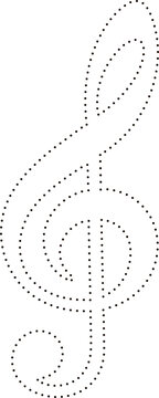 Dotted Treble Clef Music Symbol, vector