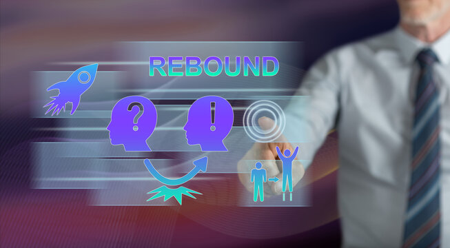 Man touching a rebound concept