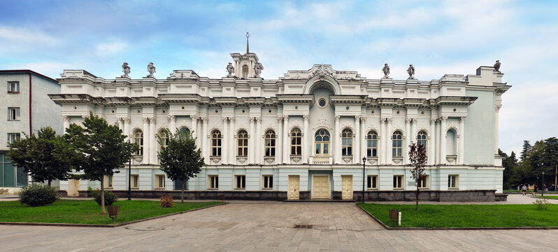 Senaki theater -  Georgia, facade of a classical building