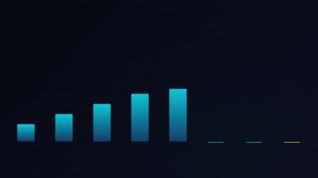 Diagonal Rising Bars Uptrend Finance Growth Animation Dark Background Loop 4K
