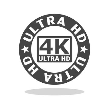 4K Ultra HD Label with shadow