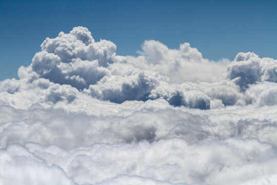 A beautiful sea of clouds in blue sky