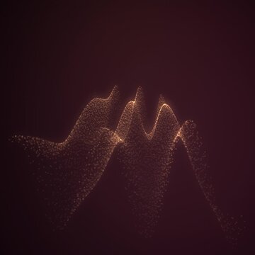 Animation mit einer Welle aus goldenen Partikeln als Loop nahtlose