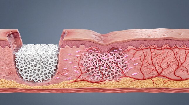 Dermal scaffold tissue engineering and skin wound regeneration 3D