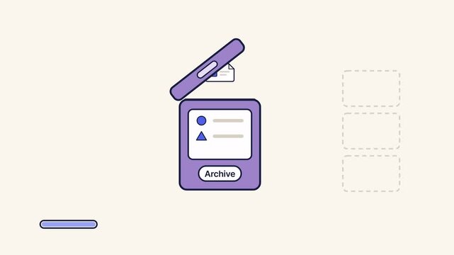 Slow static 4K UHD animation of lossless archive extraction process