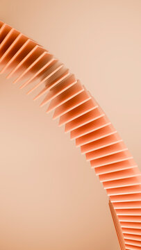 Abstract curved orange lines in minimalist geometric pattern