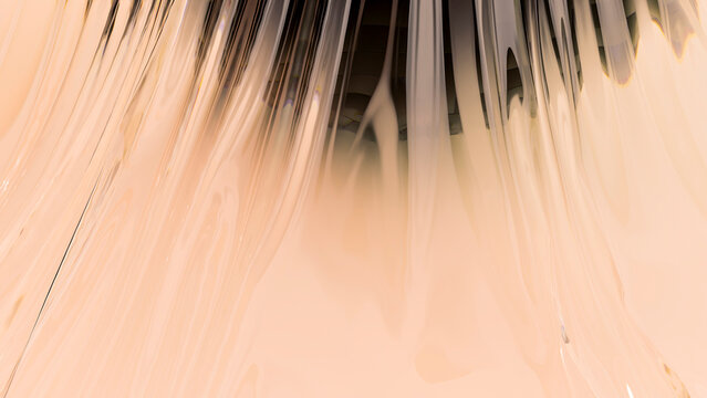 Creamy light beige liquid pouring in smooth flowing texture