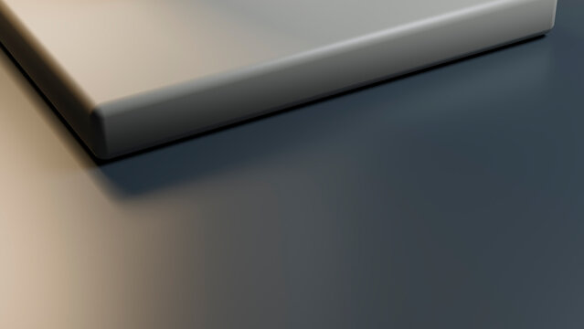 Empty rectangular plate on dark minimalist surface