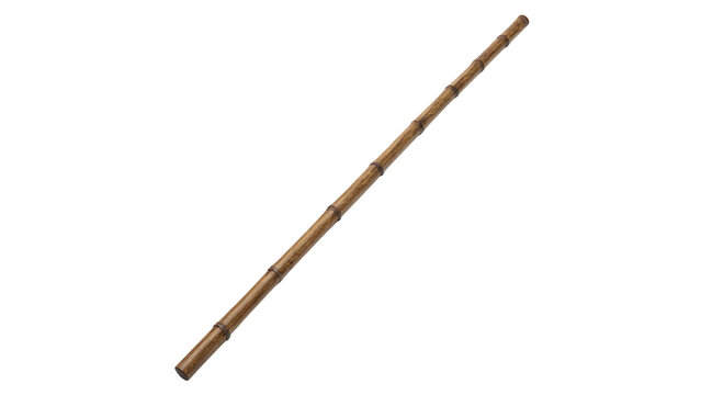 Single long straight wooden pointer stick drumstick utility handicraft accessory, isolated on transparent background.