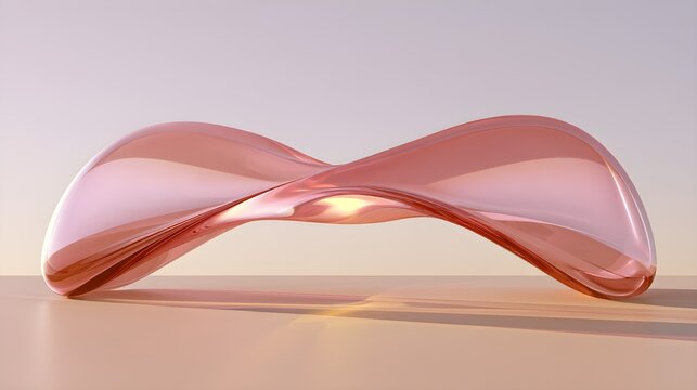Translucent pink bridge made of shiny material
