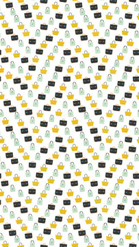 Seamless pattern of handbags and briefcases