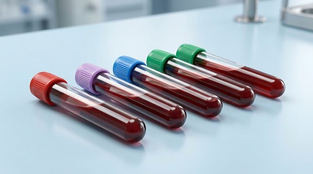 Blood collection tubes with colored caps