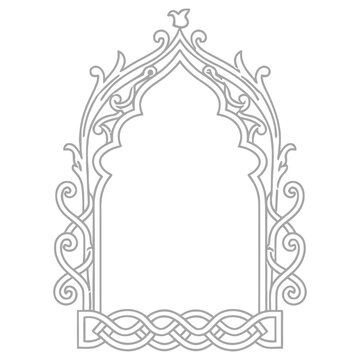 Ornate Archway Frame with Swirls and Knots