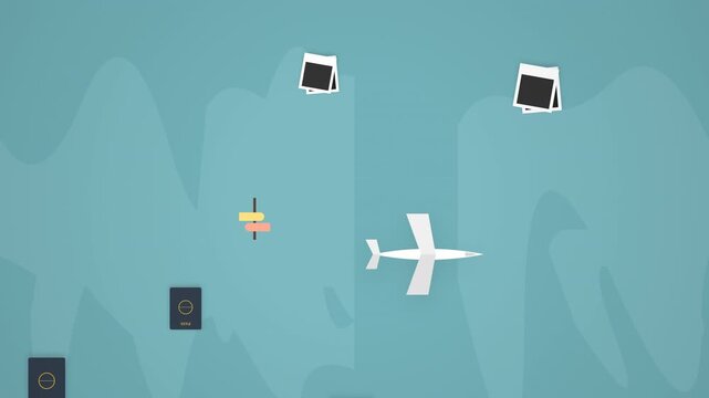 Travel Background with Airplane Vector and Passport Illustration for Vacation Concept and Summer Holiday Banner