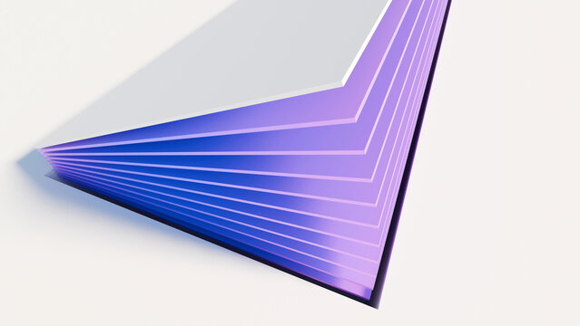 Abstract 3D purple blue geometric layered sheets. Modern clean background ideal for tech presentations, creative corporate branding, minimal brochure covers, and digital media design