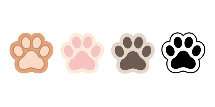 Animal paw print assorted colors illustration 