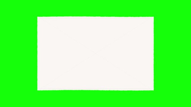 Animated Green Screen 3D Crumpled Cotton Deckle Card 3D Crumpled Paper Unfolding & Flattening Blank Copy Space 4K 60fps