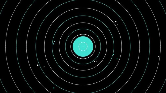 Concentric Circles And Glowing Blue Central Core Against A Dark Background