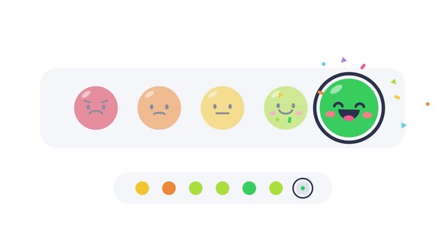 Customer Satisfaction Survey with Animated Emoji Feedback Scale - Rating User Experience from Angry to Happy for Online Reviews and Service Evaluation