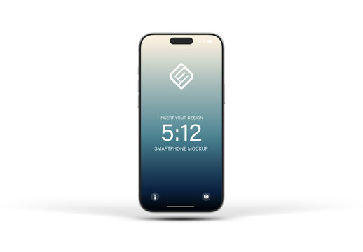 Isolated Glossy Smartphone with Editable Background and Shadow Mockup