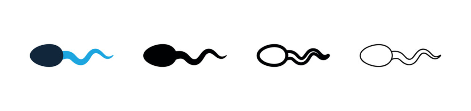 Sperm cell icon, human reproduction and fertility biology symbol vector