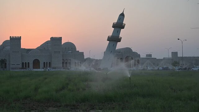 Doha, Qatar - The Leaning Mosque and Minaret. Sheikh Faisal Bin Qassim Al Thani Museum Doha Qatar	