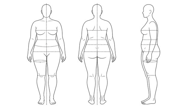 Comprehensive human body proportions and anatomical guidelines for artistic and educational reference with front, back, and side