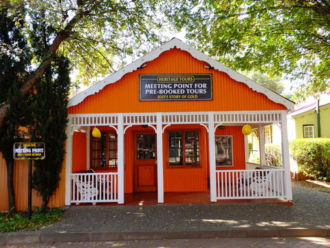 Johannesburg, South Africa - 28 Apr 2012: The vintage house in Gold Reef City, Johannesburg, South Africa