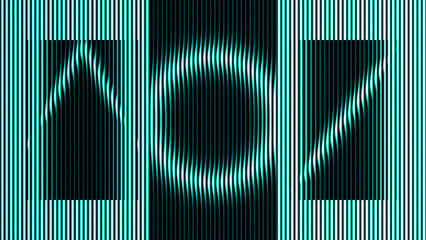 Ribbed optical wave geometric symbol with panoramic deep tilt © AlexGuda
