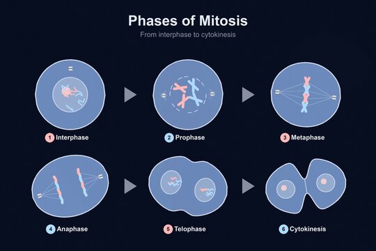 Diagramm Der Mitosephasen f&uuml;r den Unterricht - Biologie