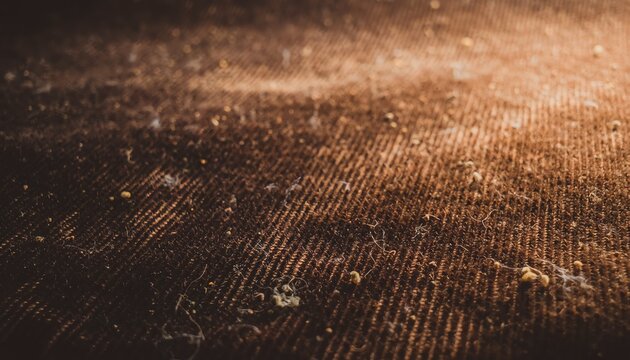 Dusty textured brown surface closeup with autumn warm lighting for cleaning service advertising or grunge background design