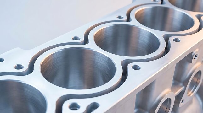 High performance engine block casting with clean polished metal surfaces