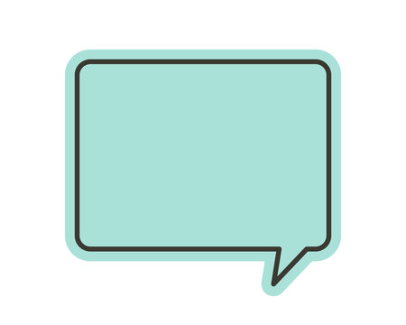 Square speech bubble icon isolated on transparent background for messaging and communication interface design
