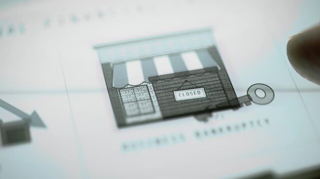 Closed storefront introduces business bankruptcy graphic