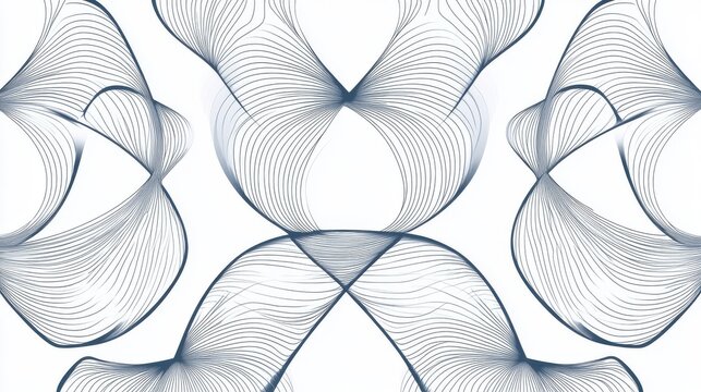 71.Seamless vector pattern of linear interlocking circles and straight lines, creating a flowing and symmetrical decorative design