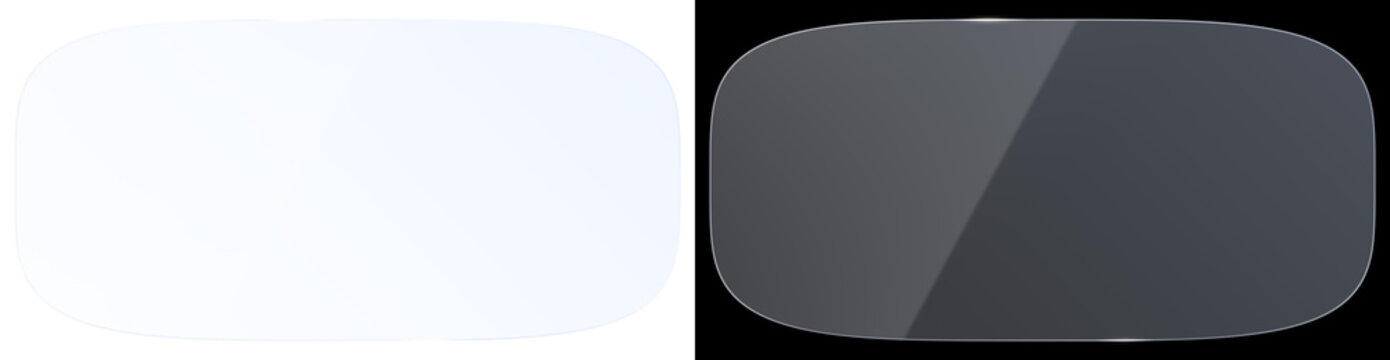 PNG transparent acrylic panel 16:9 with glossy shine and clear reflection. Vector plastic sheet for screen display or modern showcase design in 1920 resolution.