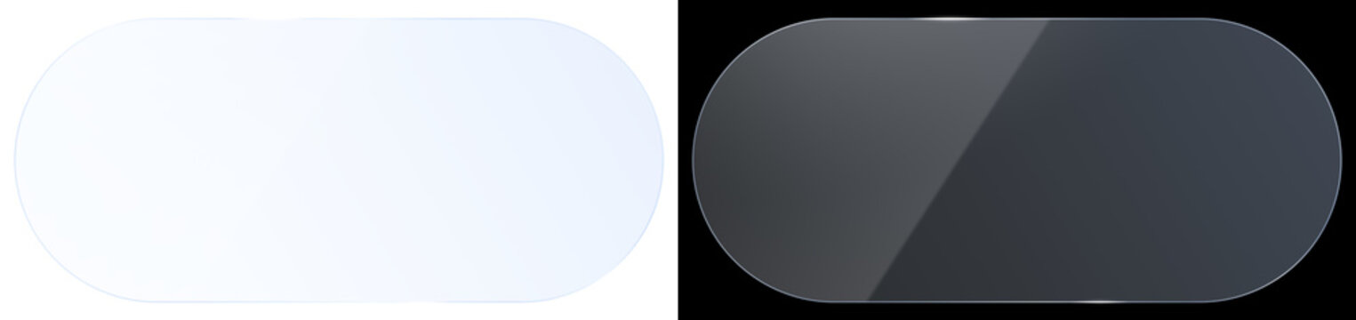 PNG transparent acrylic panel 16:9 with glossy shine and clear reflection. Vector plastic sheet for screen display or modern showcase design in 1920 resolution.